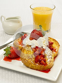 French toast and fresh strawberries
