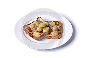 French toast and fried bananas