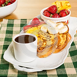 French toast with fruit and coffee