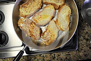 French Toast in a Pan on the Stove