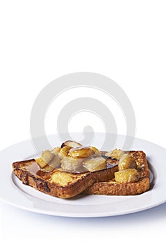 French toast and fried bananas