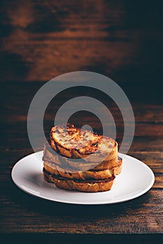 French toasts on white plate