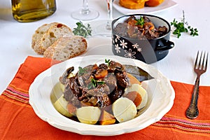 French traditional beef stew with red wine