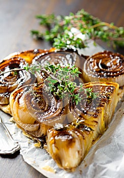 French traditional onion Tarte tatin