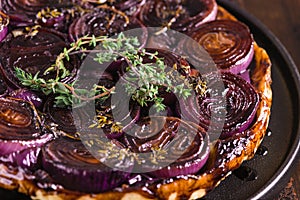 French traditional rustic onion Tarte tatin