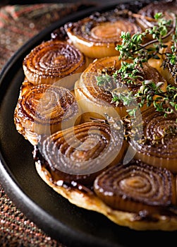 French traditional rustic onion Tarte tatin