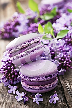 French traditional snack dessert macaron. AI generative