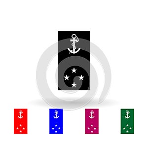 French vae military ranks and insignia multi color icon. Simple glyph, flat vector of Ranks in the French icons for ui and ux,