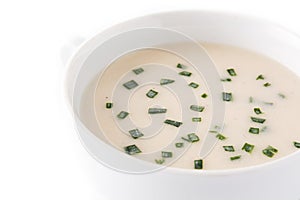 French vichyssoise soup in bowl