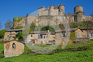 French village of Berze-le-Chatel in Burgundy and its medieval castle