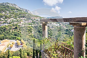 The French village of Eze built on the flanks of a hill