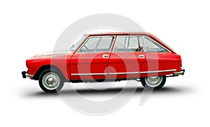 French Vintage car Red Citroen Ami 8 Estate