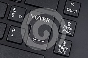 French vote key on a computer keyboard