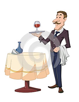 French waiter at a fancy restaurant