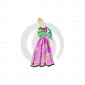 Frenchwoman in national dress character illustration on white background