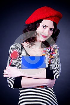 Frenchwoman with notebook