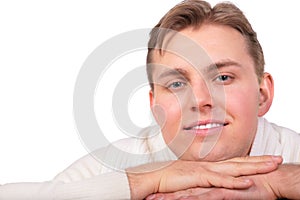 Frendly young man face close-up