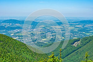 Frenstat pod Radhostem viewed from Pustevny in Czech republic