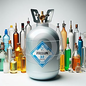 Freon a colorless gas used as a refrigerant and propellant, iso photo