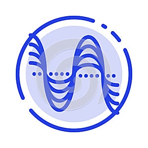 Frequency, Hertz, Pitch, Pressure, Sound Blue Dotted Line Line Icon photo