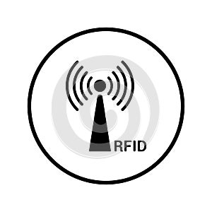 Frequency, radio, rfid signal icon. Black vector graphics