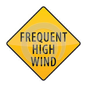 frequent high wind warning sign. Vector illustration decorative design
