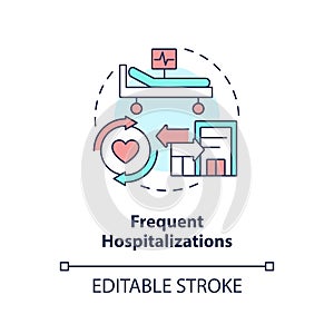 Frequent hospitalization concept icon