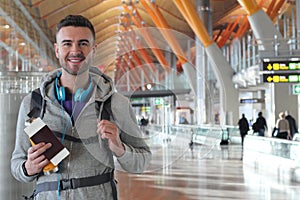 Frequent traveler ready to take off photo