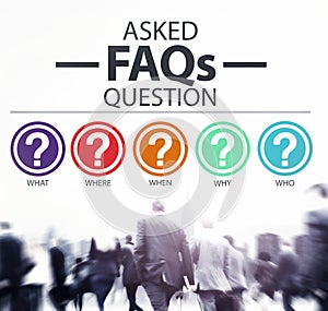 Frequently Asked Questions FAQ Problems Concept