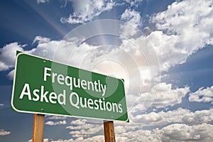 Frequently Asked Questions Green Road Sign