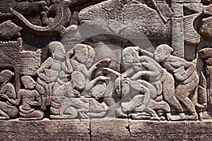 Fresco Angkor Wat/ Angkor Thom. The ancient ruins of a historic