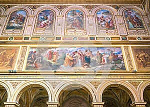 Fresco in the Basilica of Saint Lawrence in Damaso in Rome, Italy.