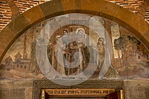 Fresco of the Birth of Christ in the temple of the Martyr Gayane in Echmiadzin,