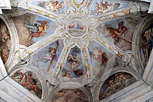 Fresco on the ceiling of Cybo-Soderini Chapel in Church of Santa Maria del Popolo, Rome
