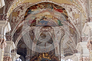 Fresco Ceiling at St. Peter's Church in Munich