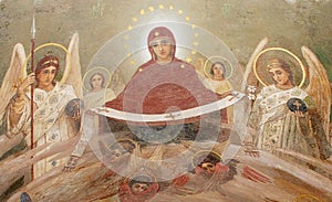 Fresco on a church photo