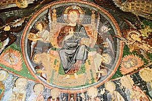 Fresco in Church of the Cross at Rose valley. Cappadocia. Turkey