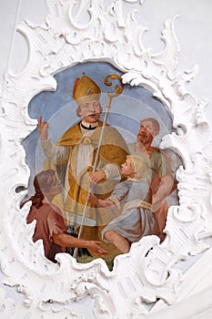 Fresco in the church of St Agatha in Schmerlenbach, Germany