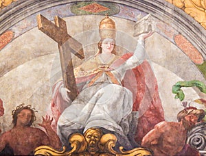 Fresco in church of St Nicholas and St Peter Martyr in Valencia photo