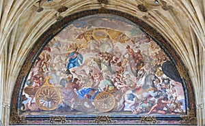 Fresco in the Convento de San Esteban in Salamanca, Spain photo