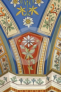 Fresco decoration in the church of Helena in Zabok, Croatia