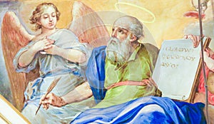 Fresco depicting Matthew the Evangelist photo