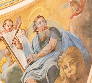 Fresco depicting St Mark the Evangelist photo
