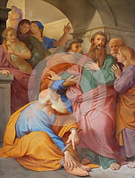 The fresco with the image of the life of St. Paul: Paul is Warned about the Jerusalem Mob photo