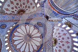Fresco inside blue mosque in Istanbul photo