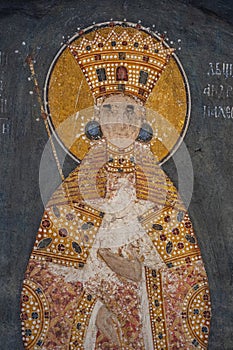 Fresco in the monastery in Kosovo in Gracanica - Simonida photo