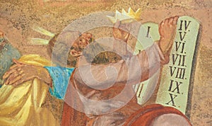 Fresco of Moses and the Ten Commandments