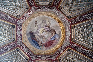 Fresco painting on the ceiling of the Cupola of the Cappella del Santissimo Sacramento in Mantua Cathedral