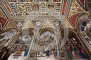 Fresco Piccolomini Library, Duomo, Cathedral, Siena, Tuscany, Toscana, Italy, Italia photo