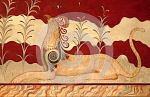 Fresco at Palace of Knossos in Crete